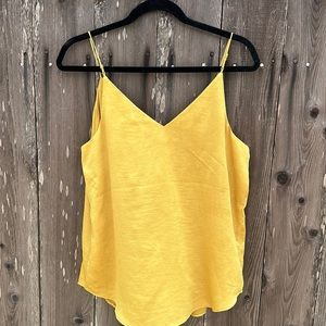 Express thin strap v neck tank top in mustard (M)